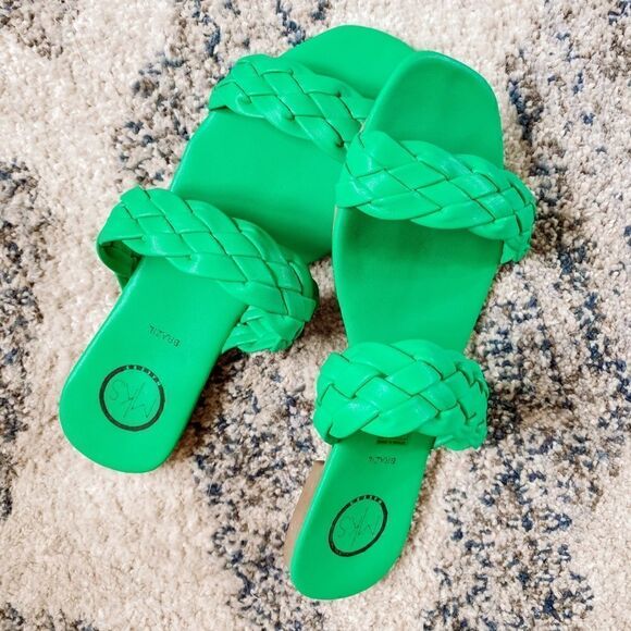 Green Braided Double Strap Sandal - Picture 4 of 5